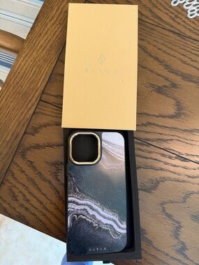 BURGA Black & Gold Marble Protective Phone Case